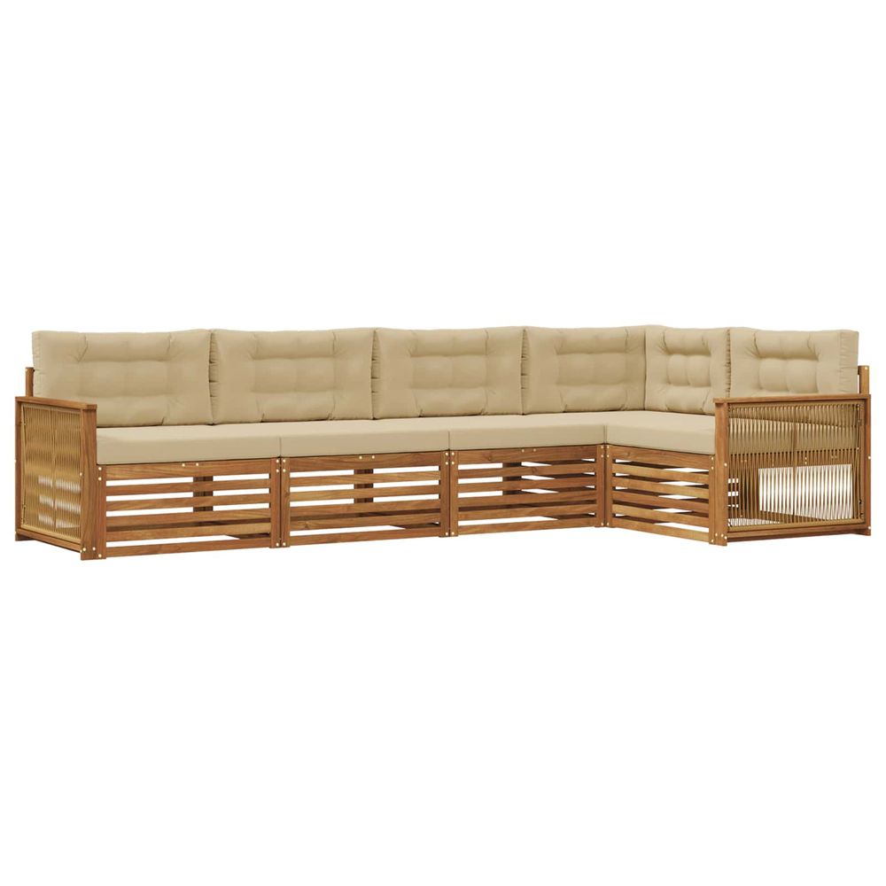 Ensemble de canapés d'extérieur 5 pc naturel et beige