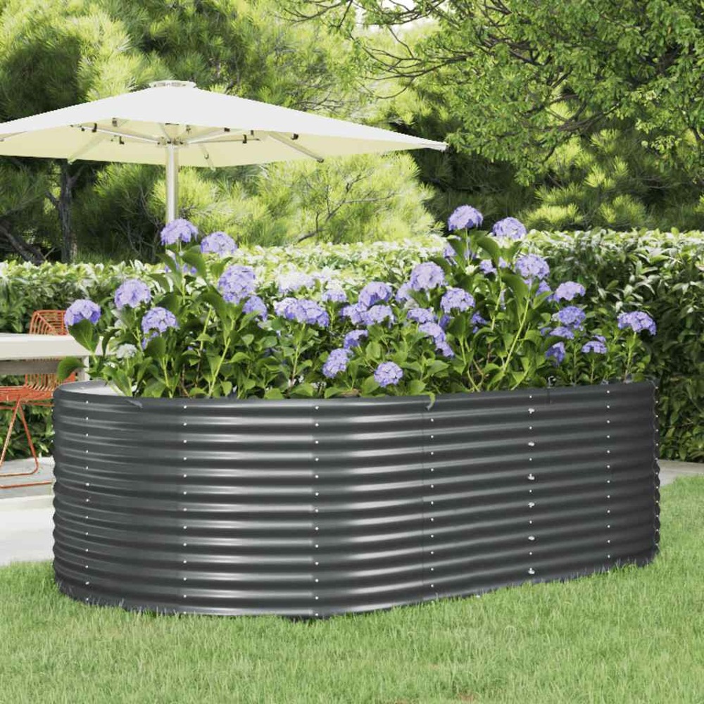 Jardinière surélevée anthracite 212 x 140 x 68 cm acier galvanisé