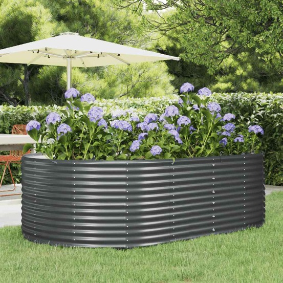 Jardinière surélevée anthracite 212 x 140 x 68 cm acier galvanisé