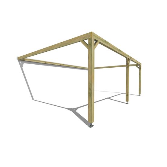 Pergola bois • 7m x 5m • adossée • cadre simple • livraison comprise
