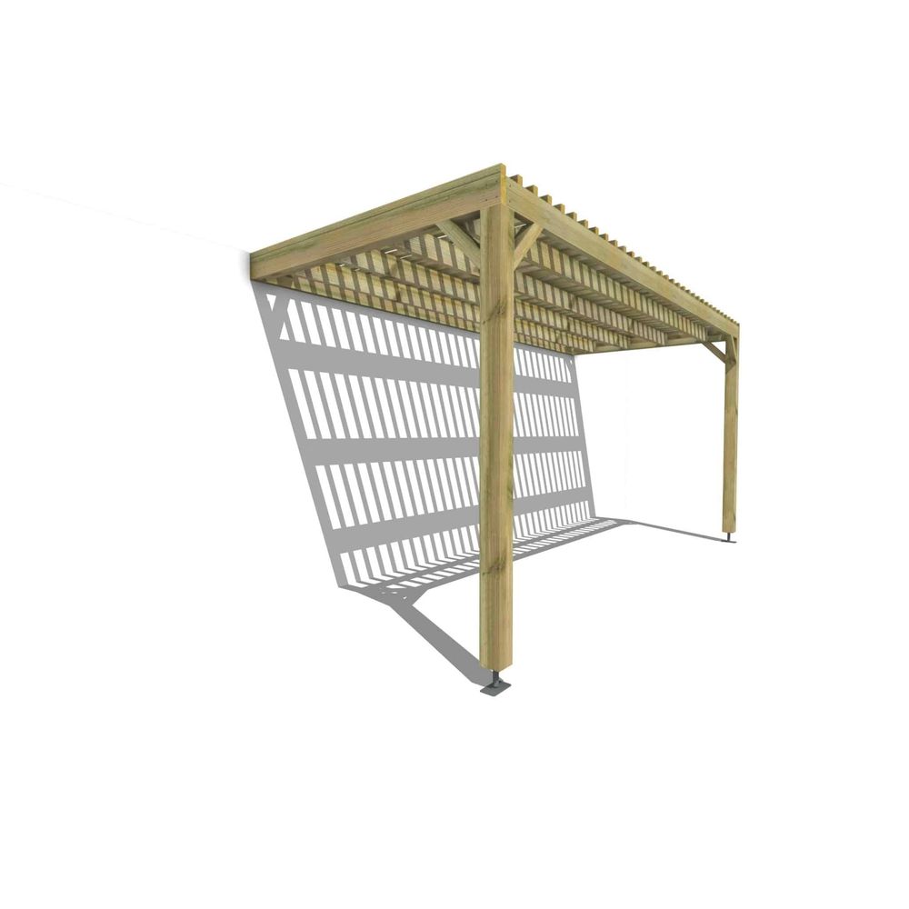 Pergola bois • 5m x 2m • adossée • sens largeur • lattage bois • livraison comprise