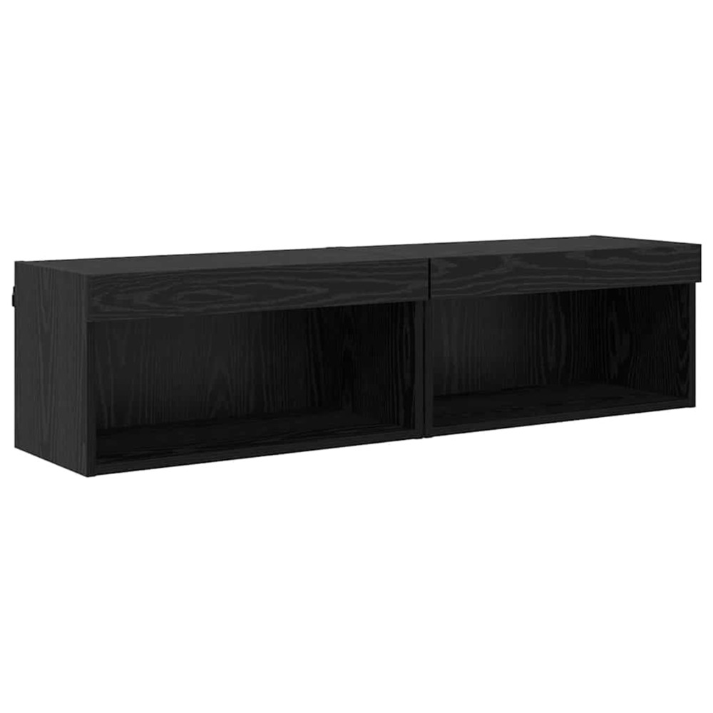 Meubles tv 2 pcs chêne noir 60 x 30 x 30 cm bois d'ingénierie