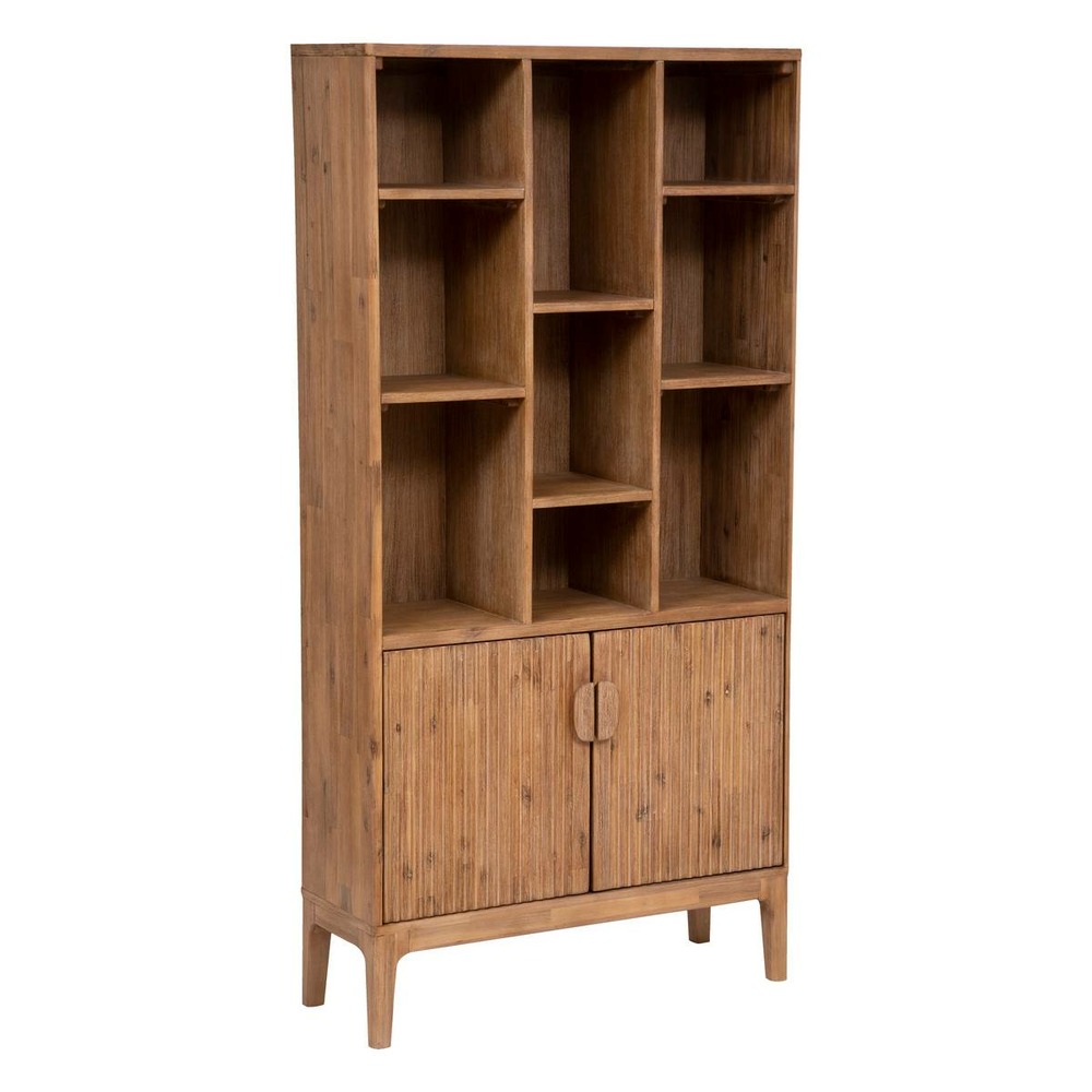 Bibliothèque sabor - 2 portes - bois d'acacia - 190 cm