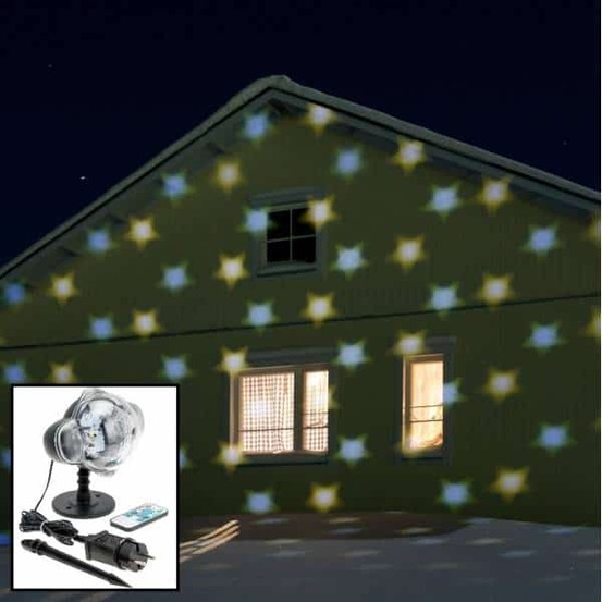 Projecteur pluie d'étoiles led blanc chaud et froid télécommande 3w extérieur lotti