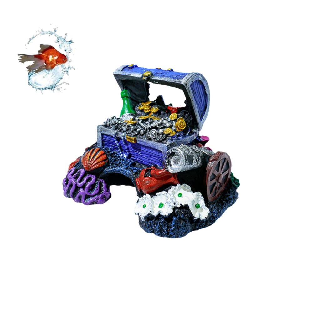 Coffre au trésor ornemental pour aquarium