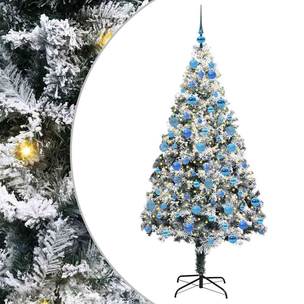 Sapin de noël artificiel blanc 180 cm pvc, acier et plastique