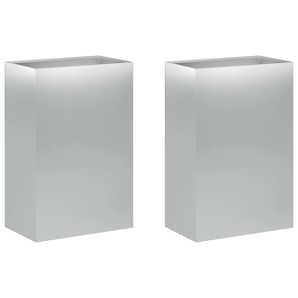 Cache-pot de jardin 2 pc argenté 50 x 30 x 75 cm