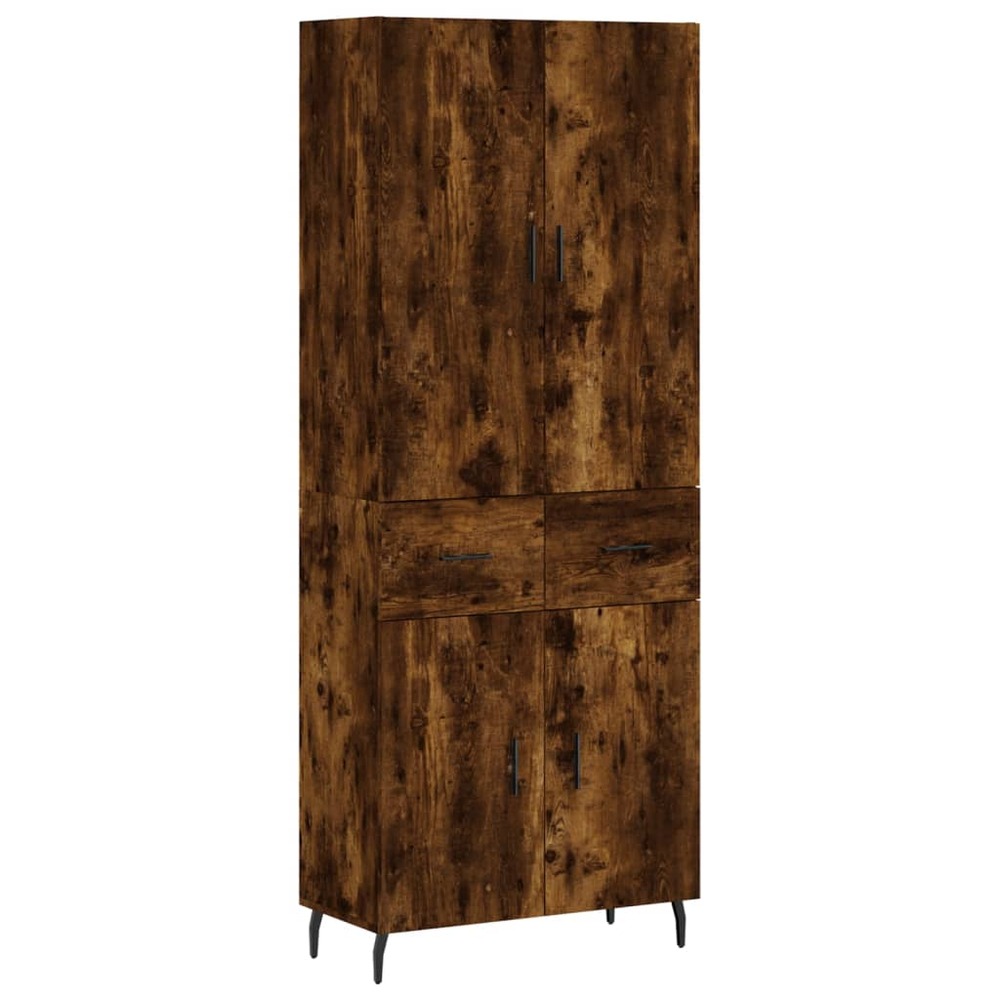 Buffet bahut commode armoire meuble de rangement organisateur cuisine salle de séjour salon haut 69,5 x 34 x 180 cm bois d'in