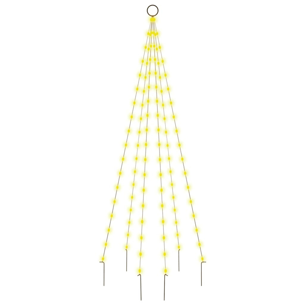 Sapin de noël sur mât de drapeau 108 led blanc chaud 180 cm