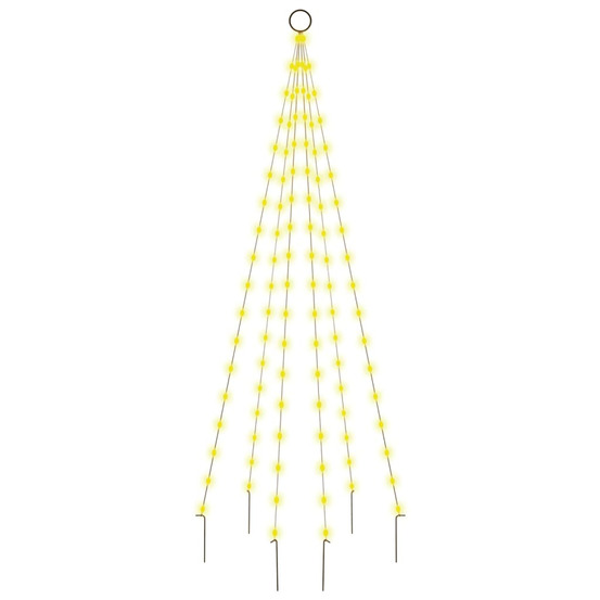 Sapin de noël sur mât de drapeau 108 led blanc chaud 180 cm