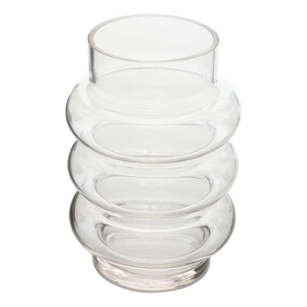 Vase melty en verre 14x14x20,5cm transparent