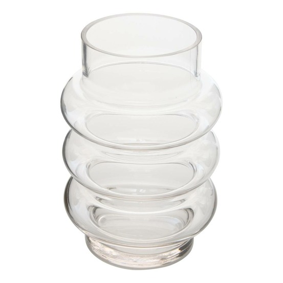 Vase melty en verre 14x14x20,5cm transparent