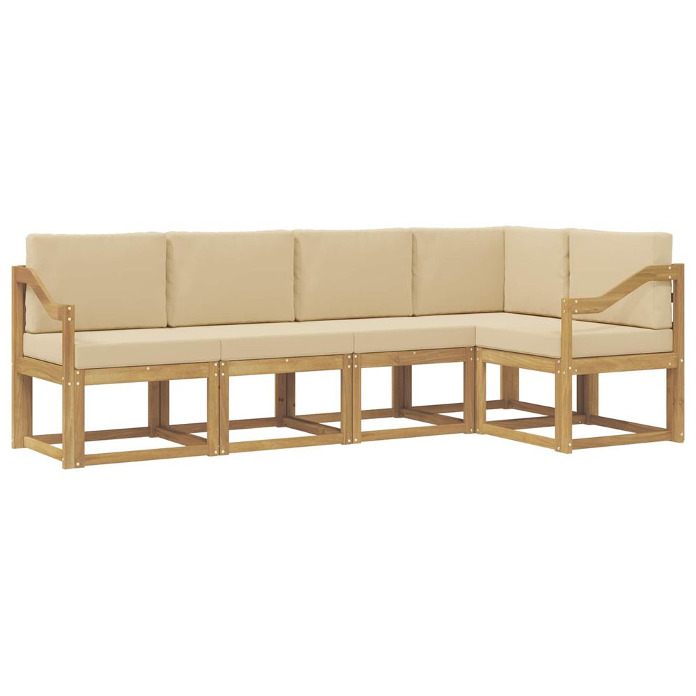 Ensemble de canapés d'extérieur 5 pc blanc et beige