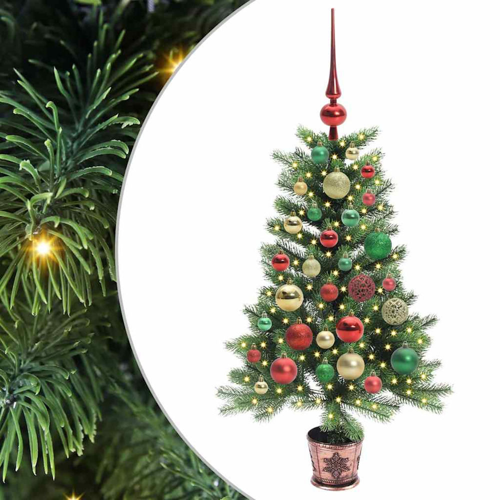 Sapin de noël avec 150 led avec support vert 90 cm pe