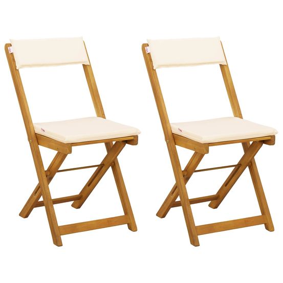 Chaises de bistrot d'extérieur 2 pc crème blanc
