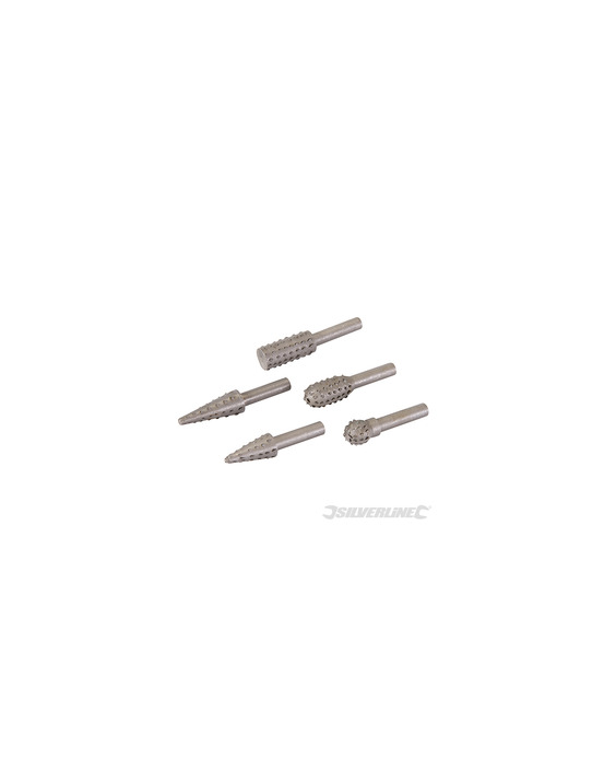 Silverline - râpes pour perceuses, 5 pcs - emmanchement 6,35 mm