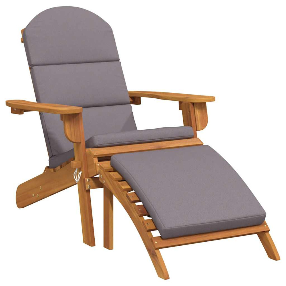 Chaise de jardin adirondack et repose-pieds bois massif acacia