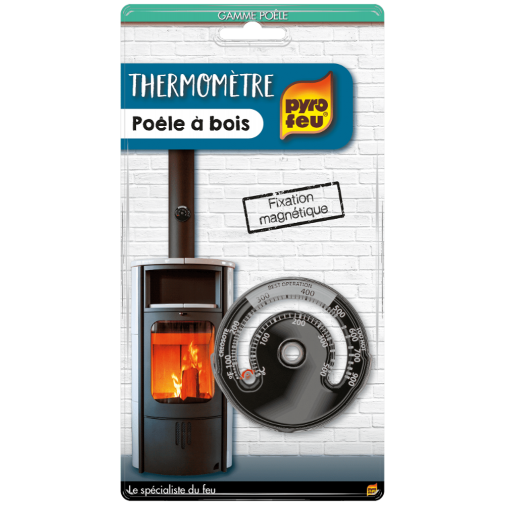 Pyro feu 2012-12 thermomètre avec aimant pour contrôle de la performance des poê