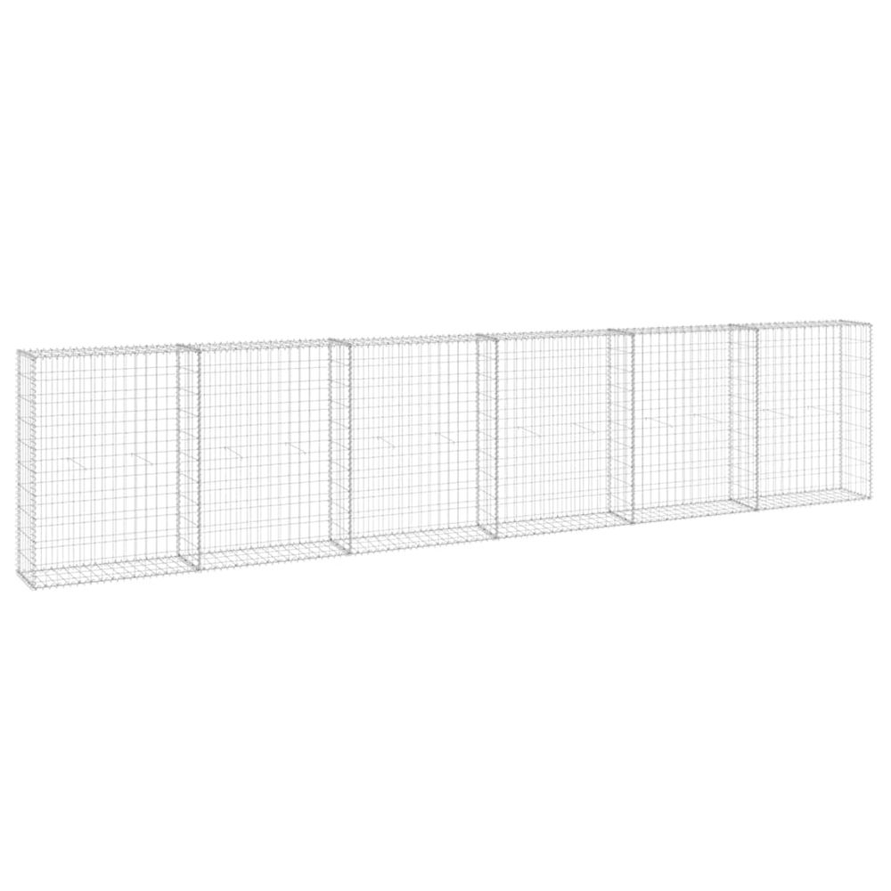 Mur en gabion avec couvercles acier galvanisé 300x30x100 cm