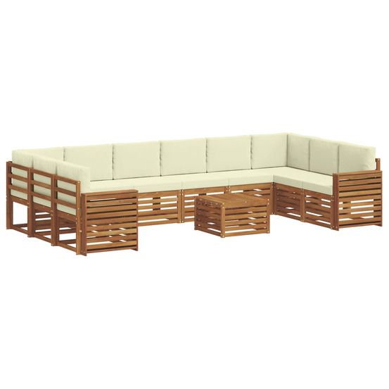 Ensemble de canapés d'extérieur 11 pc naturel et crème
