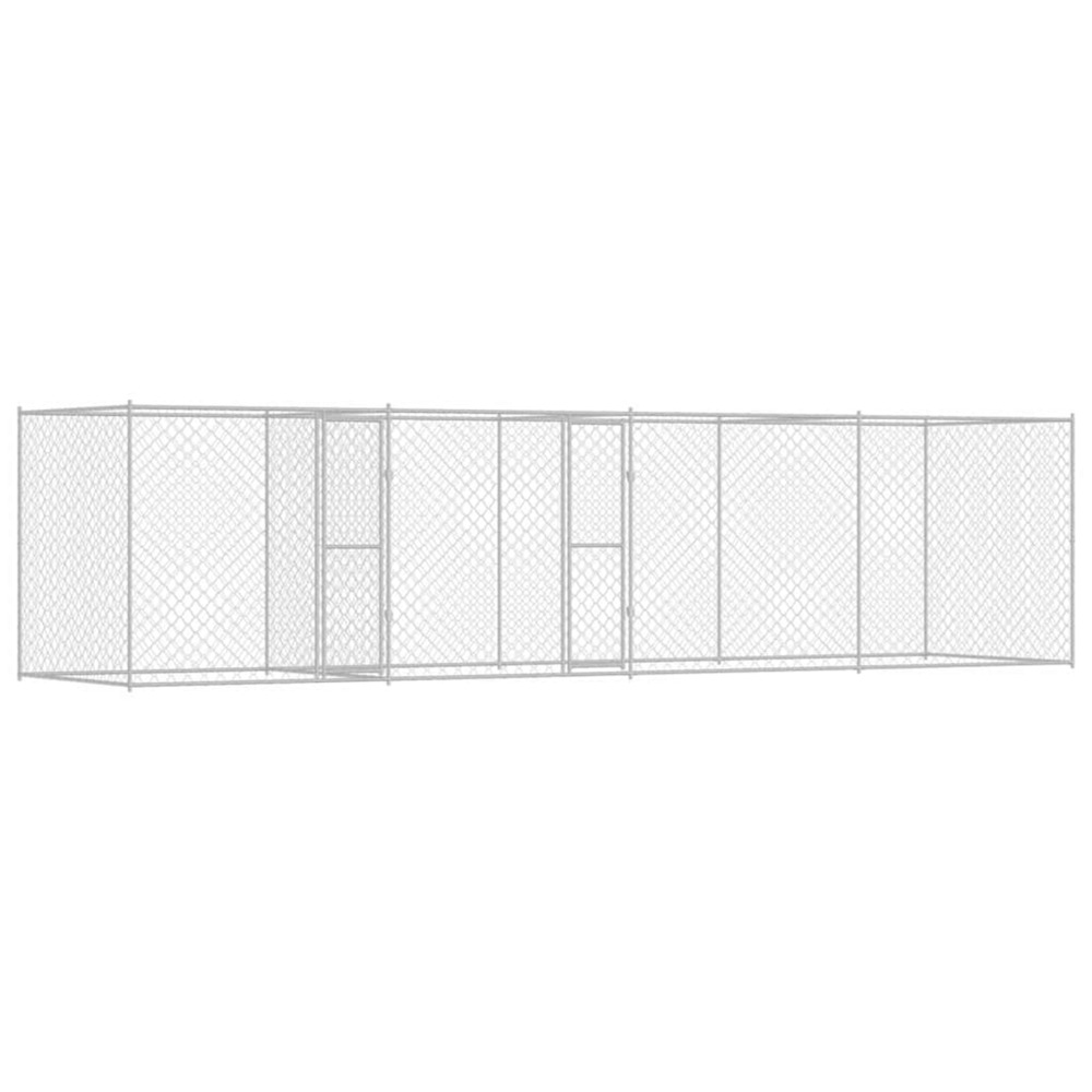 Cage pour chien 4 pcs argenté 800 x 200 x 200 cm acier et pe