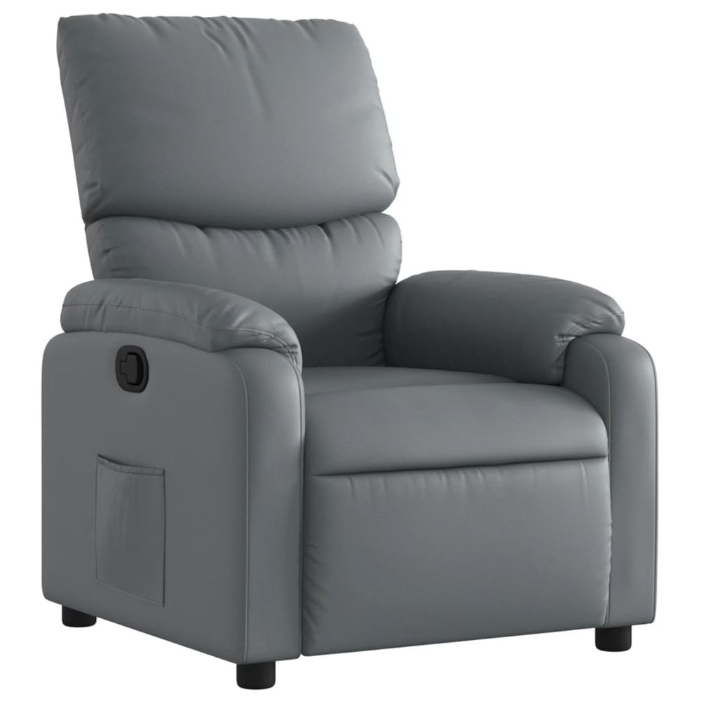 Fauteuil inclinable gris similicuir