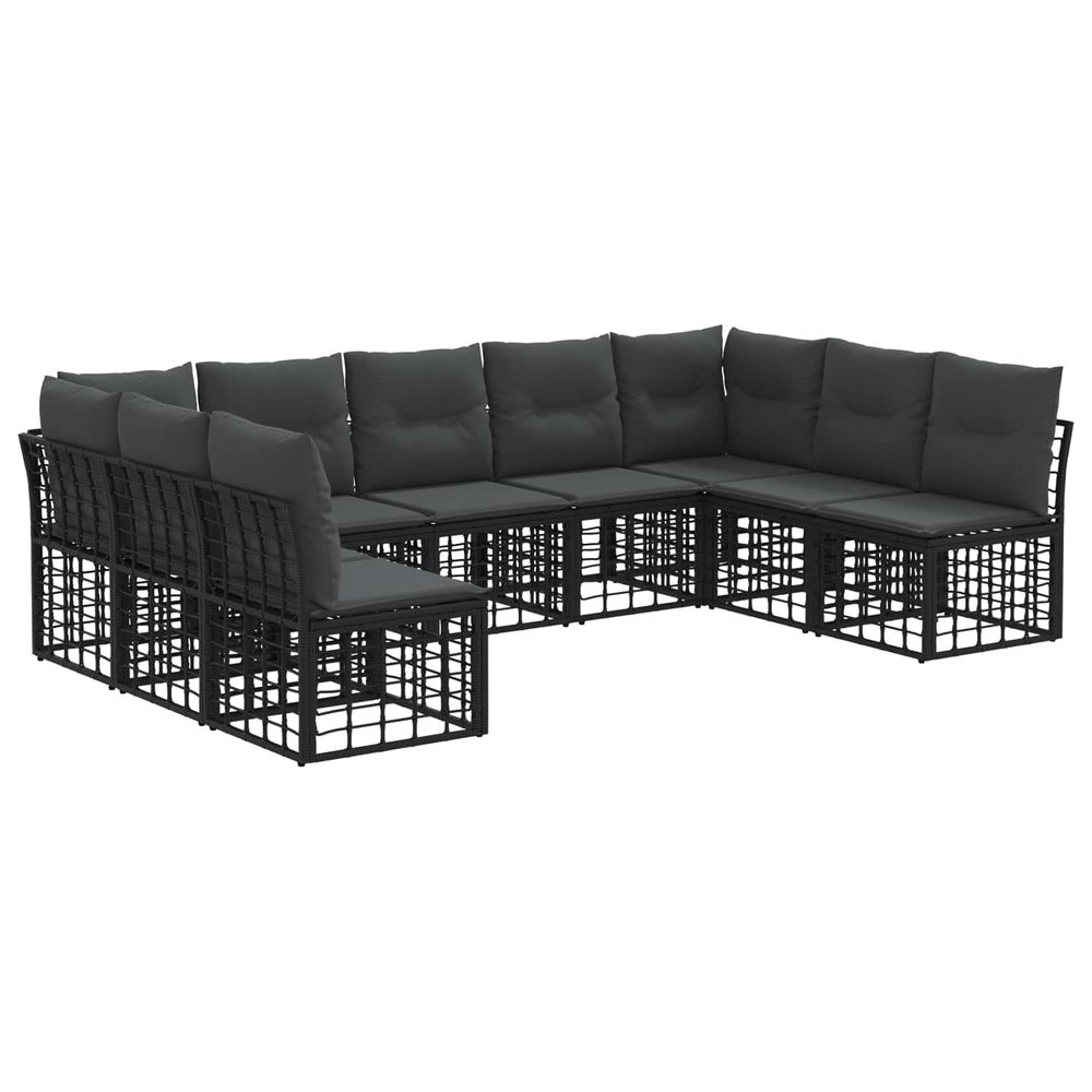 Ensemble de canapés d'extérieur noir polyester