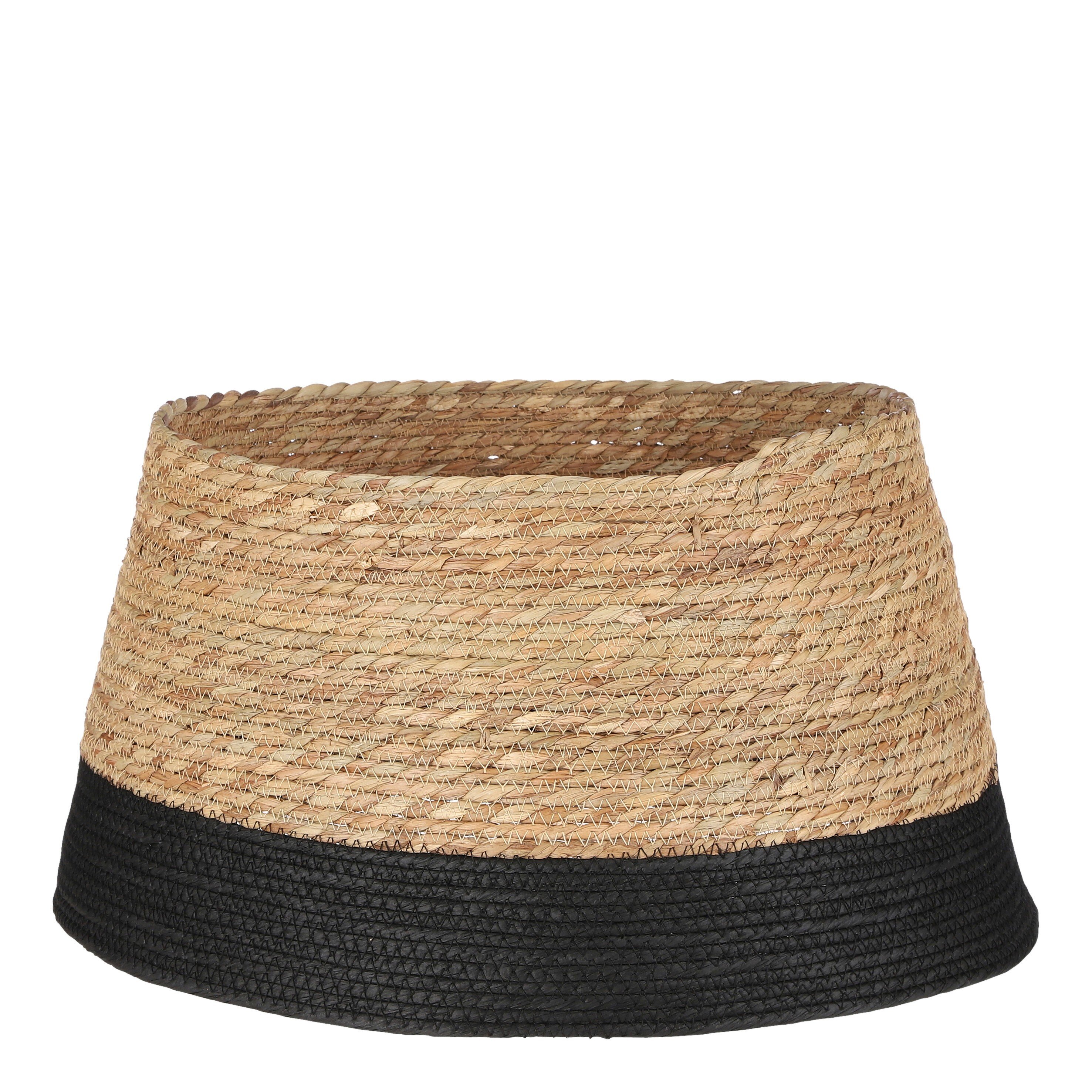 House of seasons jupe de sapin de noël ø50 x h26 cm - cache pied en jonc de mer - noir