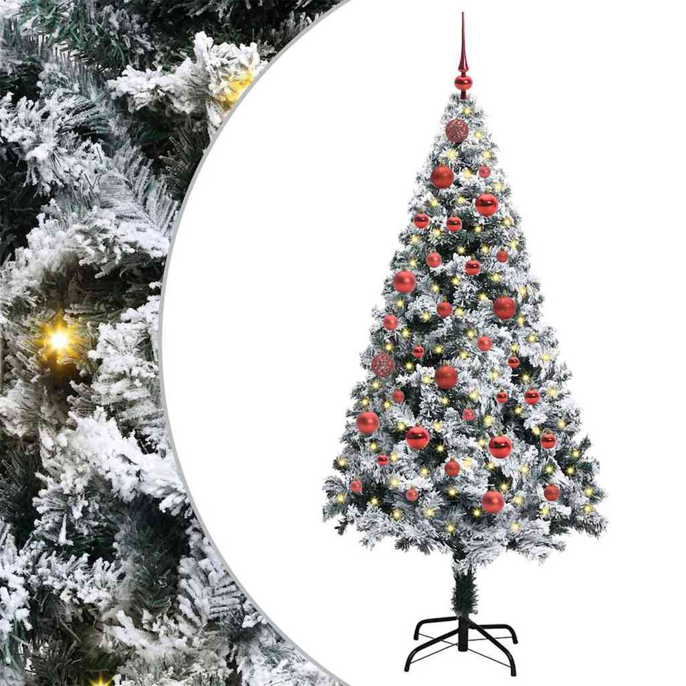 Sapin de noël artificiel blanc 150 cm pvc, acier et plastique