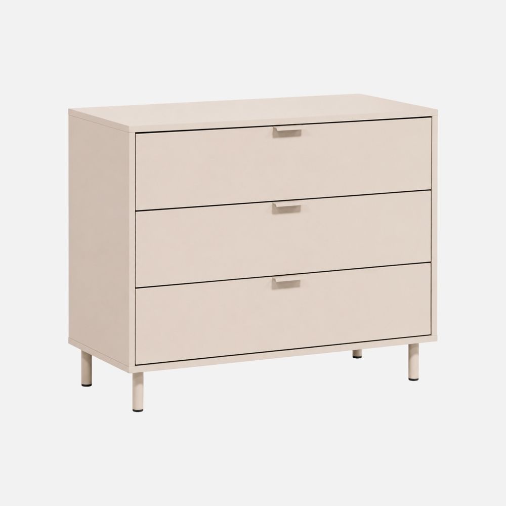 Commode décor bois et métal 3 tiroirs - ellie