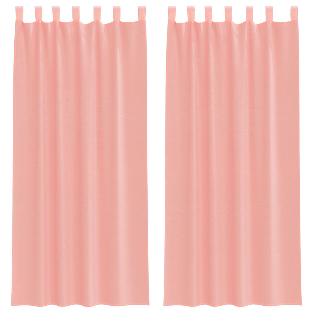 Rideaux en voile avec boucles 2 pcs rose 140x245 cm