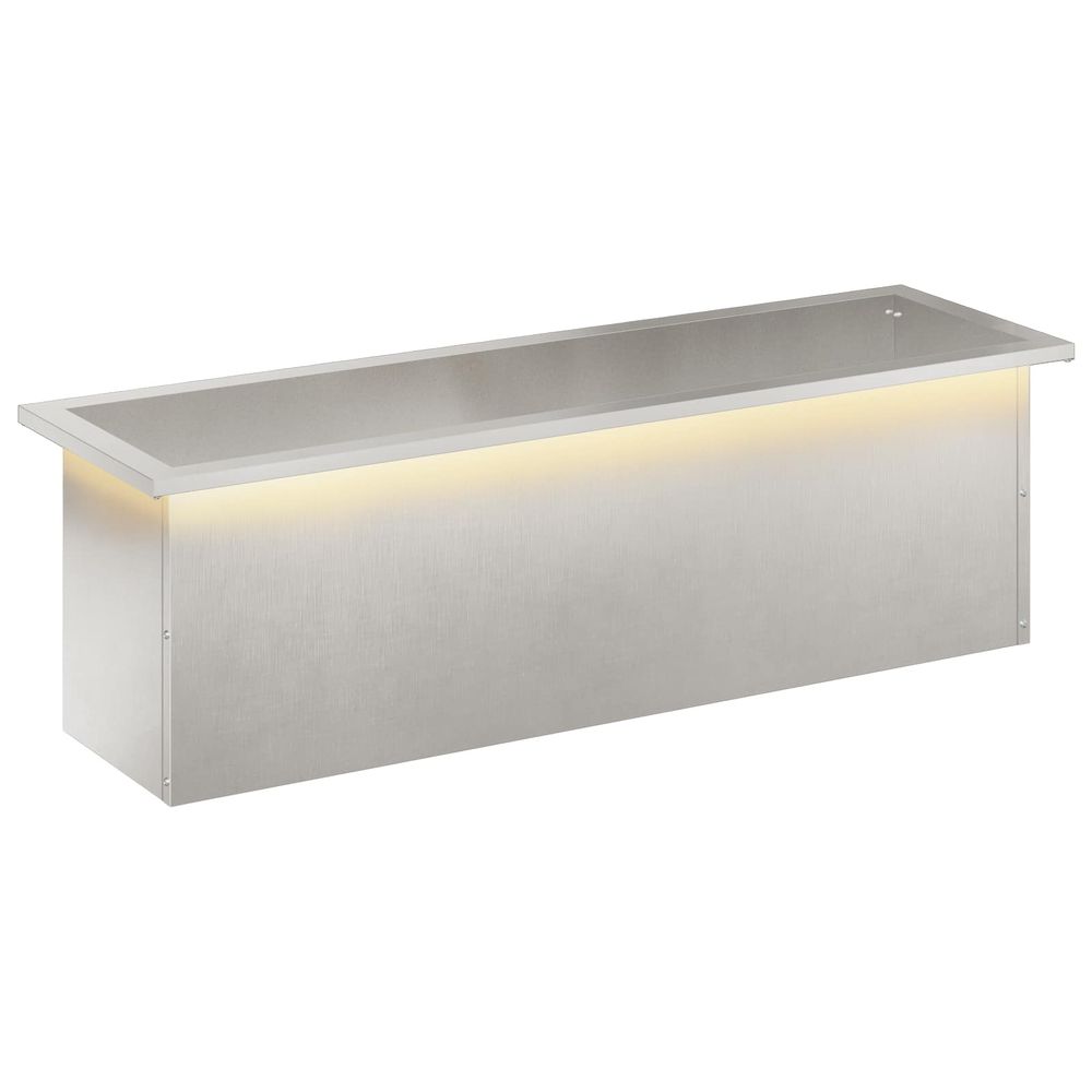 Jardinière d'extérieur de jardin avec led argenté 30 x 100 x 30 cm