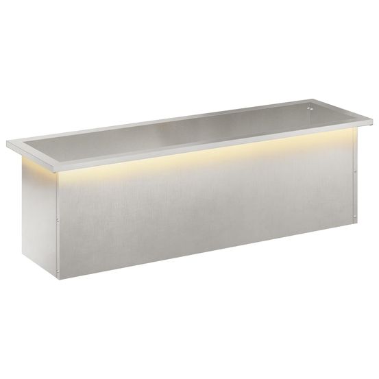 Jardinière d'extérieur de jardin avec led argenté 30 x 100 x 30 cm