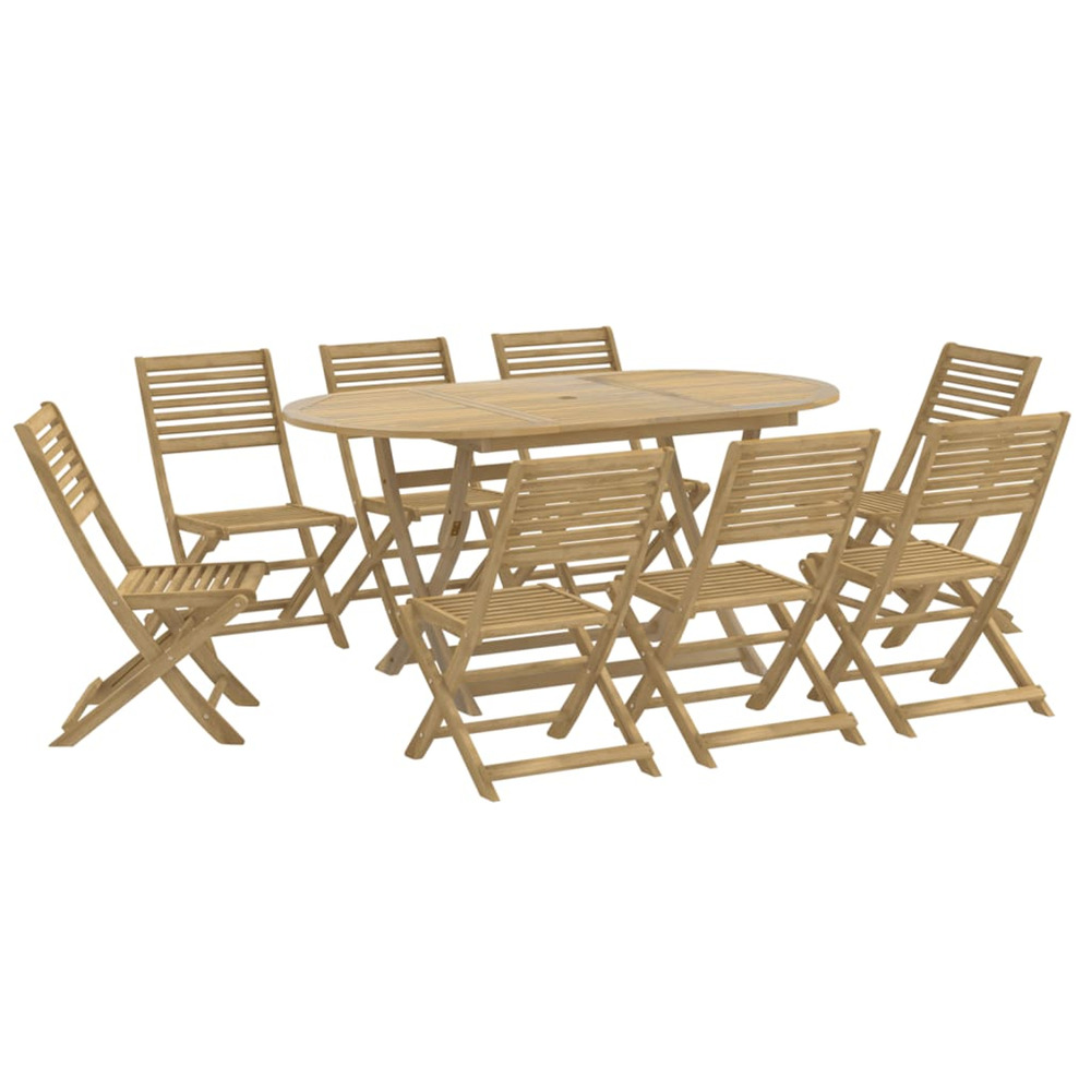 Ensemble à manger de jardin 9 pcs bois d'acacia solide