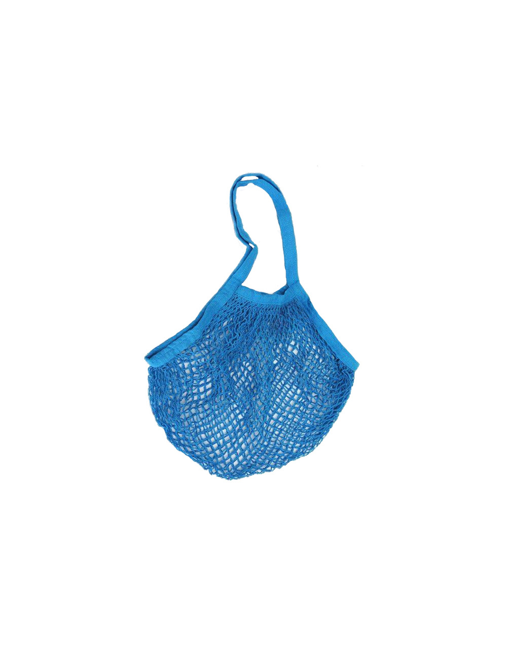 Sac filet en coton bleu turquoise - sidebag