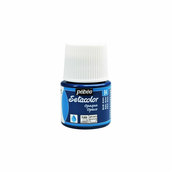 Peinture textile setacolor opaque - bleu jean - 45 ml