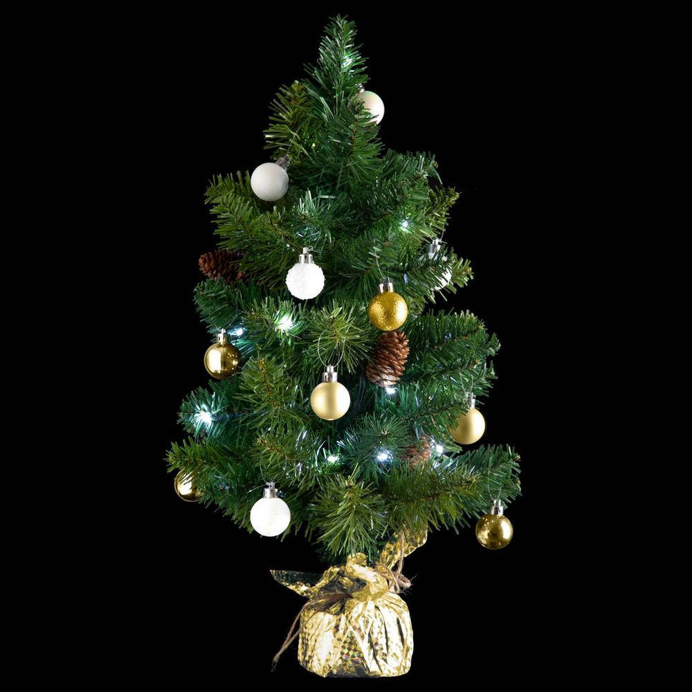 Mini Sapin De Noël Artificiel 50,8 Cm Avec Guirlande Lumineuse LED - 70 Branches, Alimentation Piles - Décoration De Table - 2