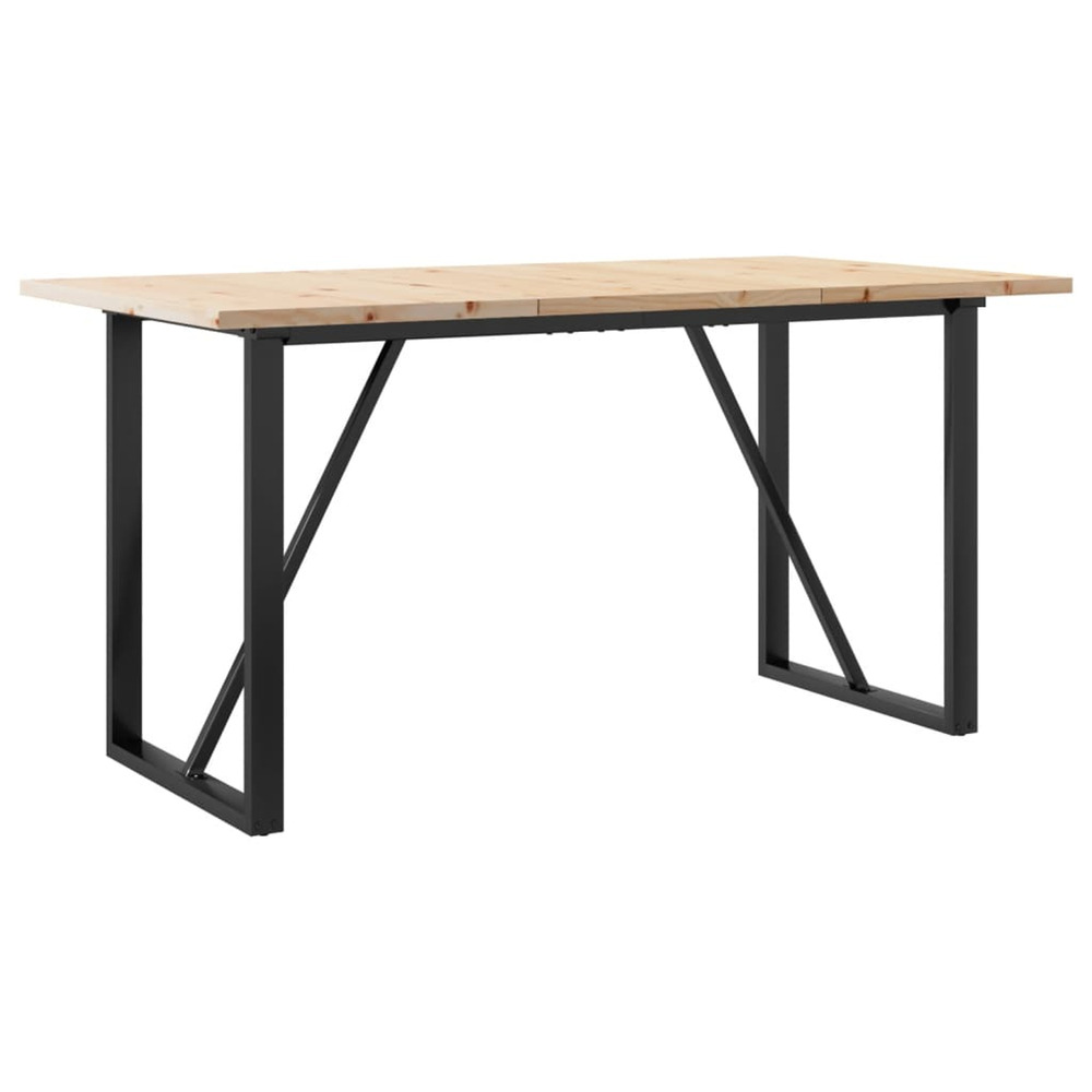 Table à manger cadre en o 160x80x75,5 cm bois pin massif acier