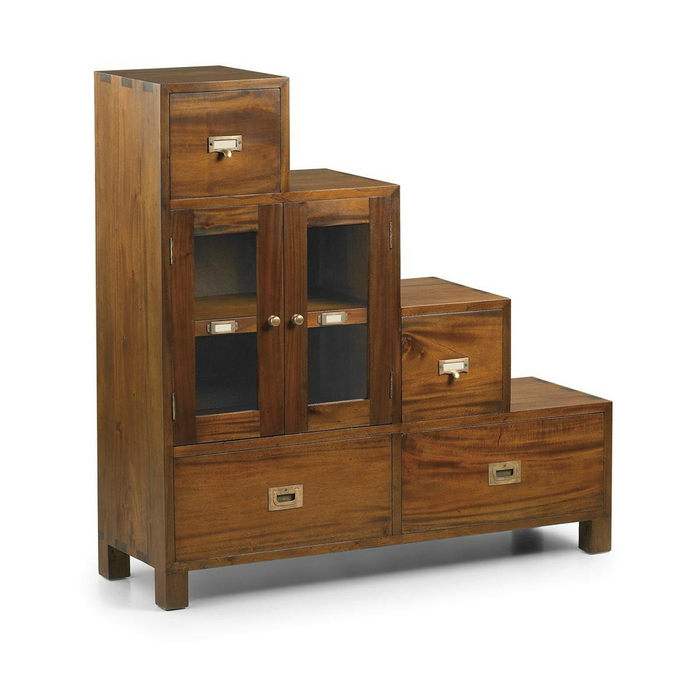 Meuble escalier 4 tiroirs bronze bois marron - cléophée décoration d'autrefois