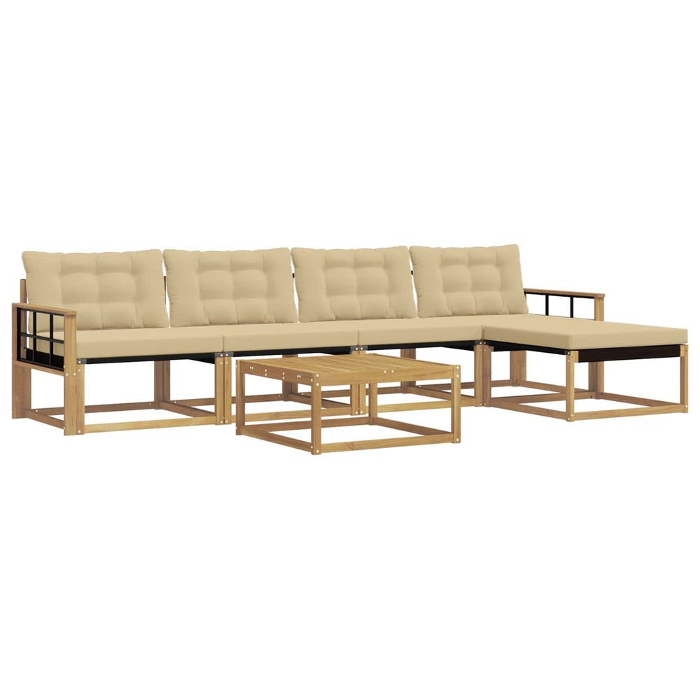 Ensemble de canapés d'extérieur 6 pc blanc et beige