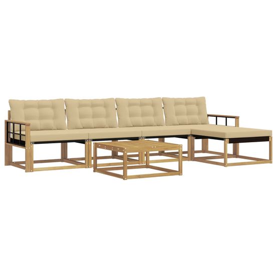 Ensemble de canapés d'extérieur 6 pc blanc et beige