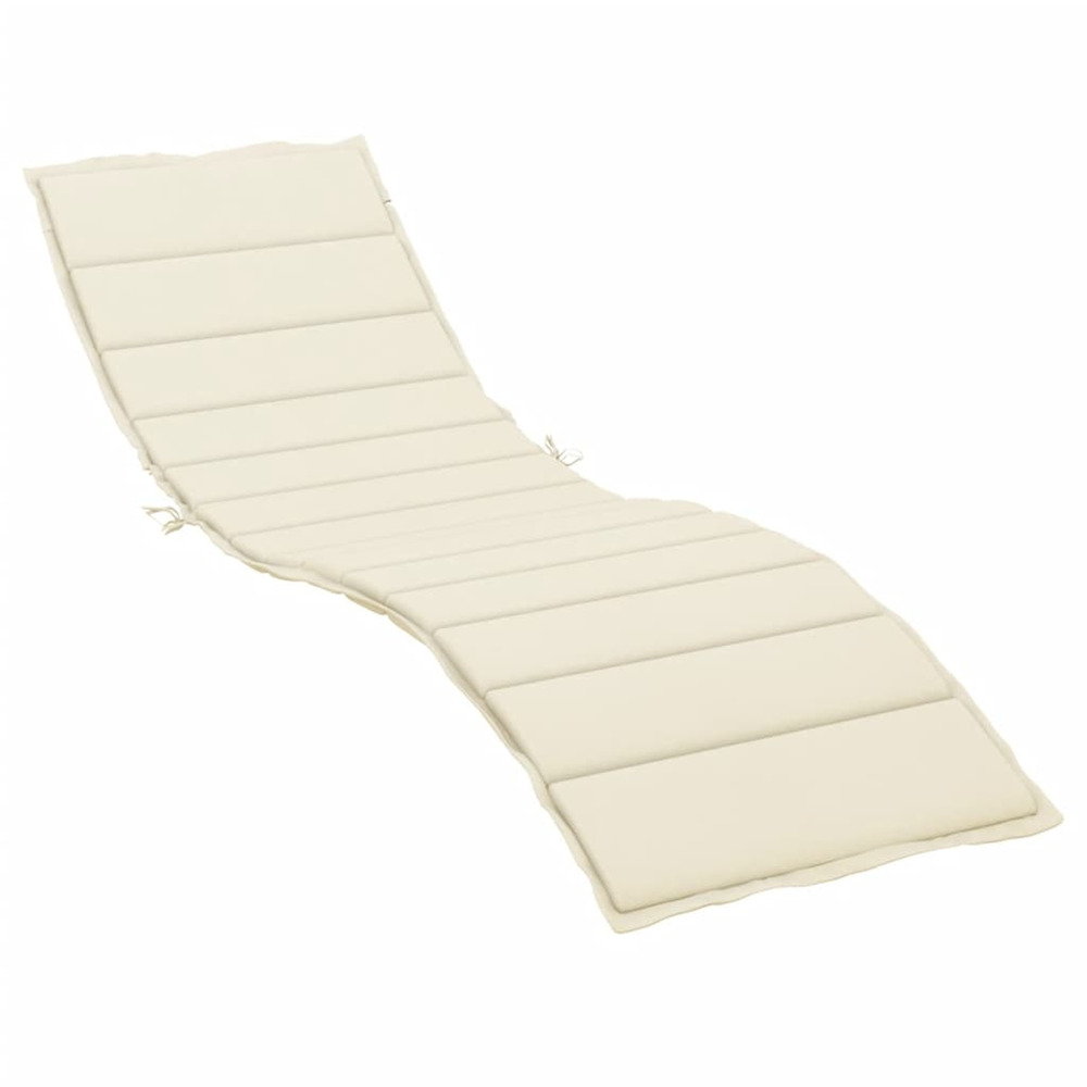 Coussin de chaise longue crème 200x50x3 cm tissu oxford bain de soleil