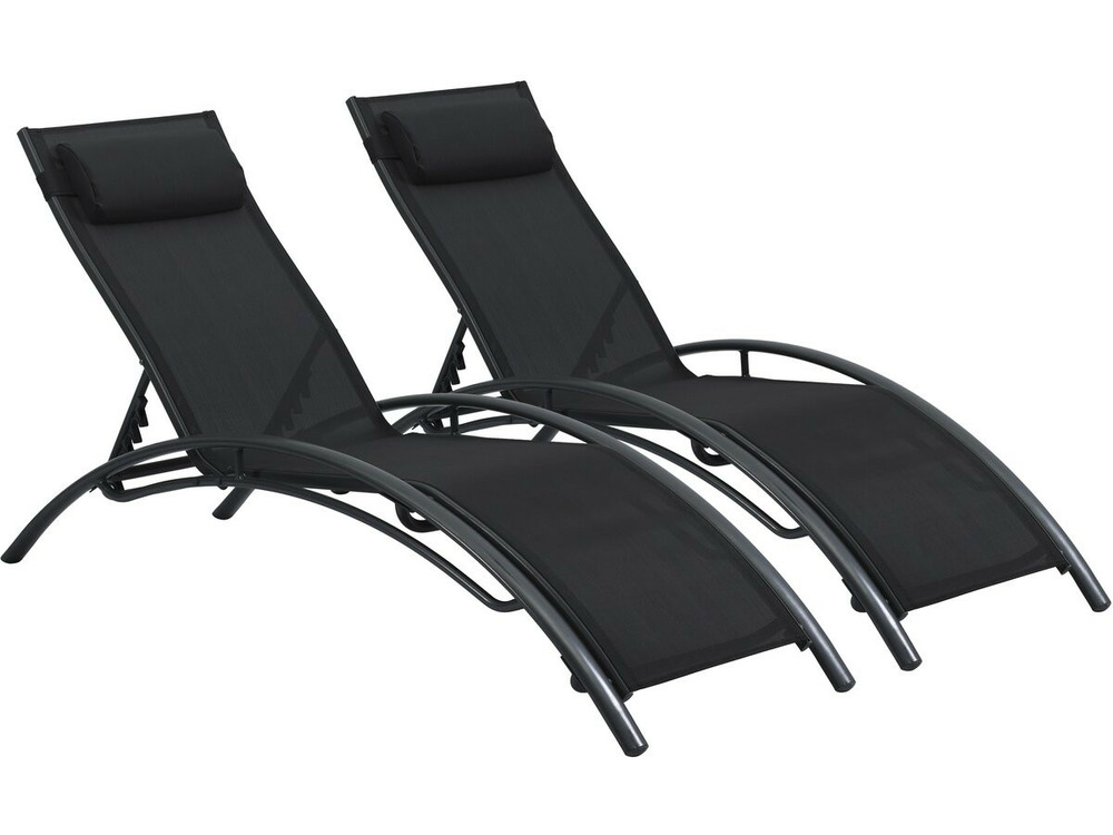 Lot de 2 bains de soleil en aluminium beauty 