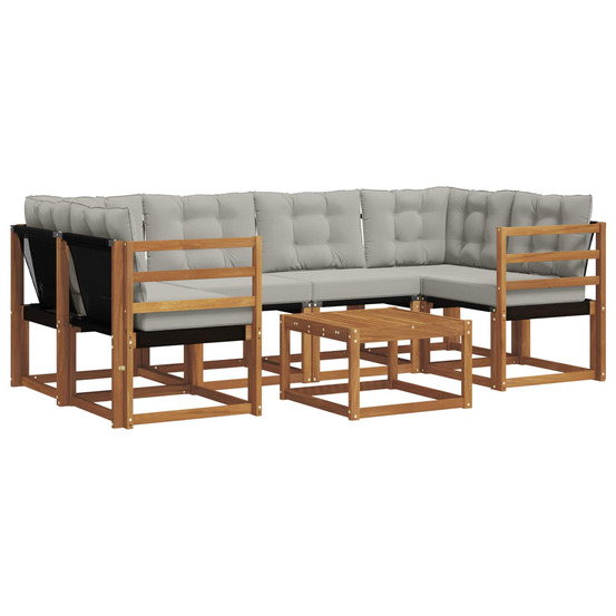 Ensemble de canapés d'extérieur 7 pcs gris naturel et clair