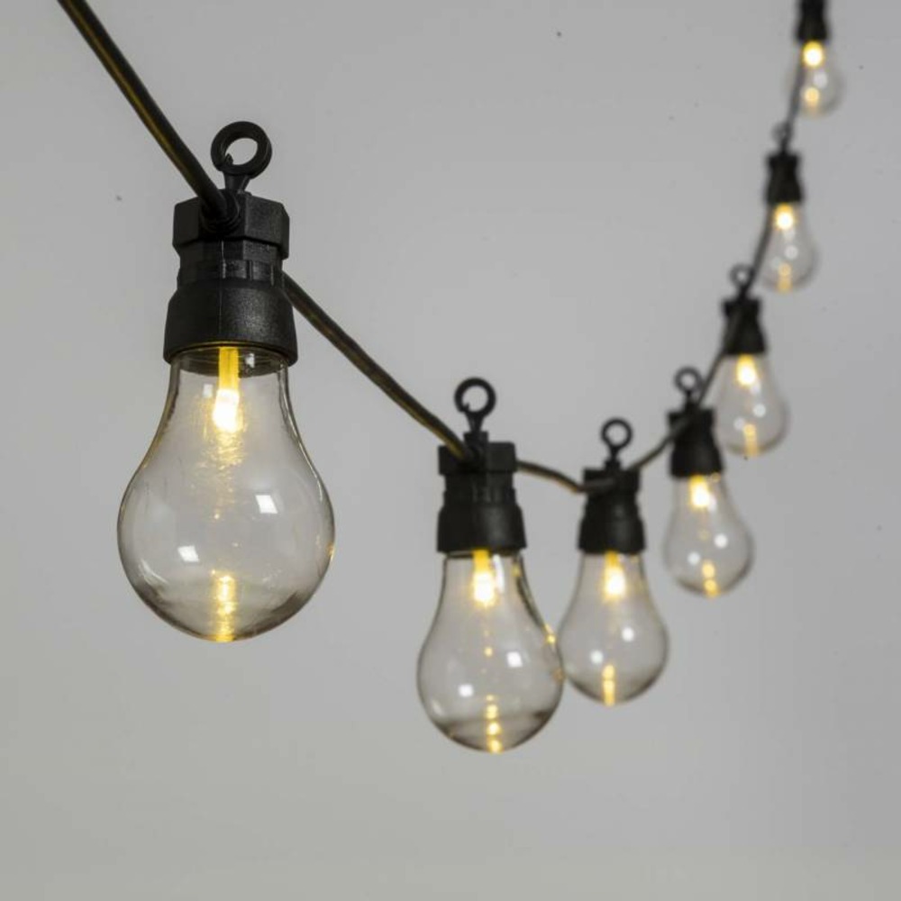 Guirlande lumineuse guinguette 12m 30 ampoules transparente blanc chaud chic lotti