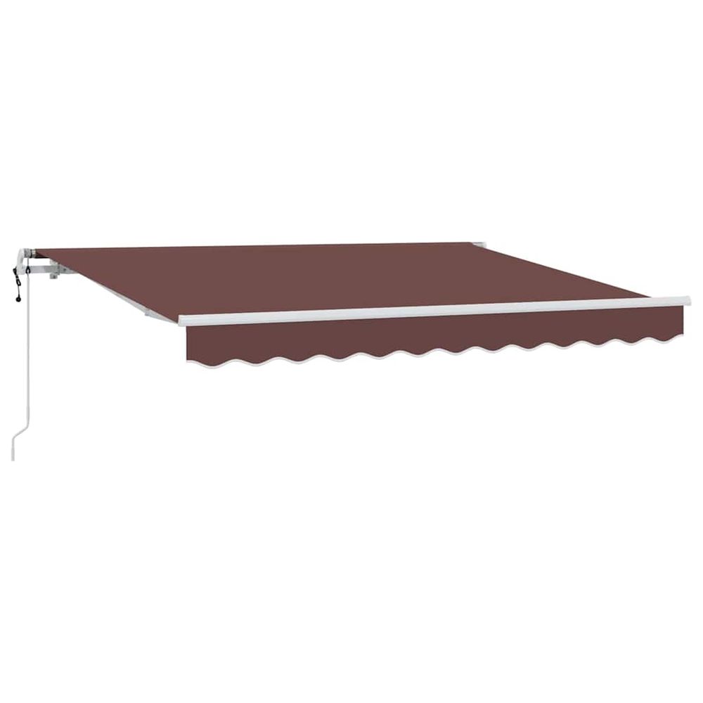 Auvent rétractable marron 350 x 200 cm tissu