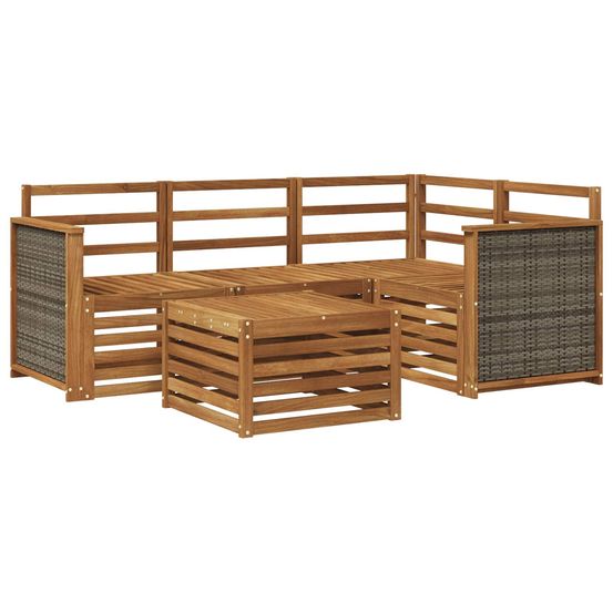 Ensemble de canapés d'extérieur 5 pc naturel polyester