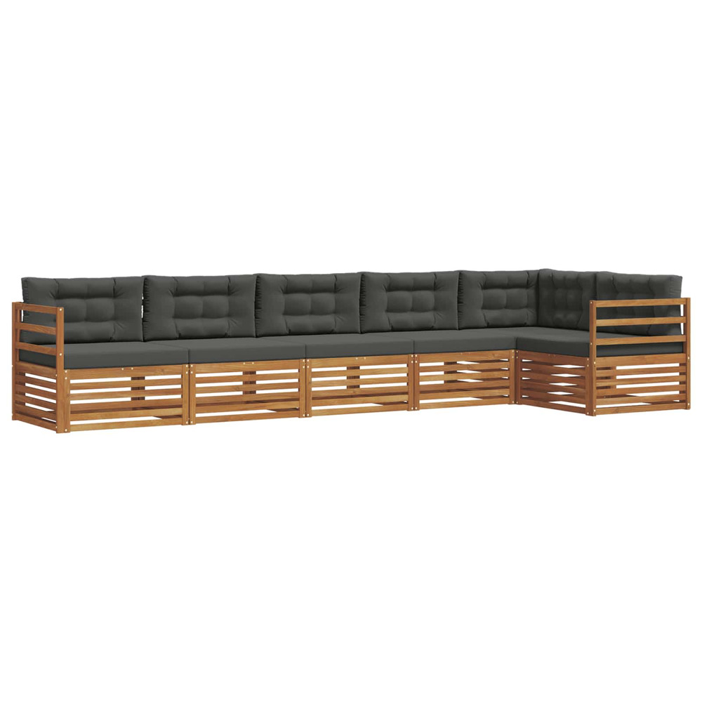 Ensemble de canapés d'extérieur 6 pcs naturel et anthracite