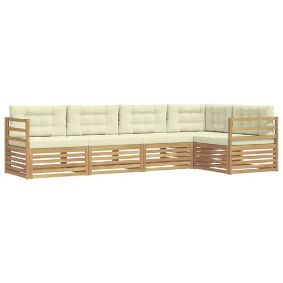 Ensemble de canapés d'extérieur 5 pc blanc et crème polyester