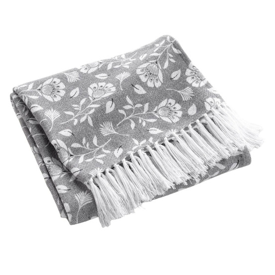 Plaid à franges imprimé